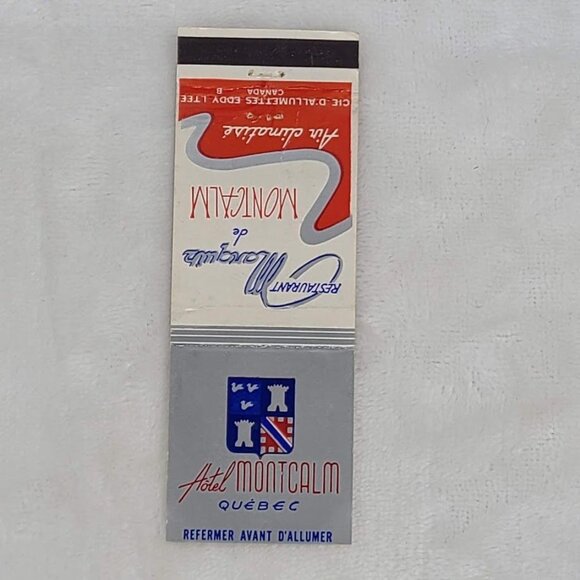 Front Strike Matchbook Cover Restaurant Marquis de Montcalm Quebec Canada - Picture 4 of 5